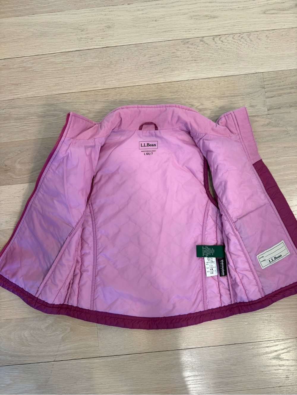 L.L.Bean Quilted Vest in Raspberry Pink - Picture 2 of 5